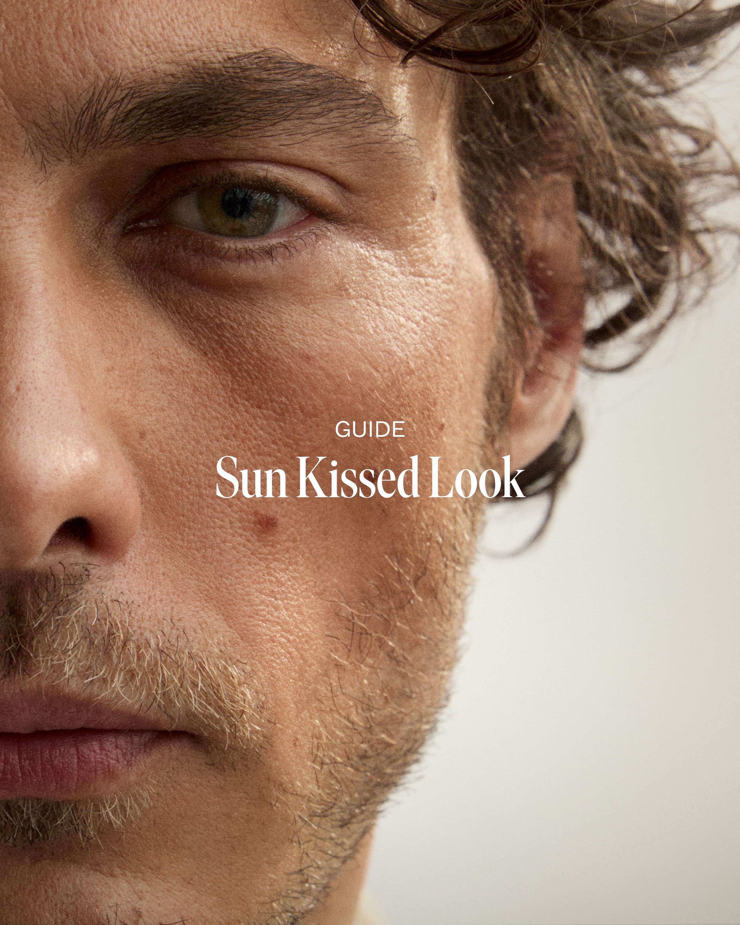 Man wearing bronzer stick