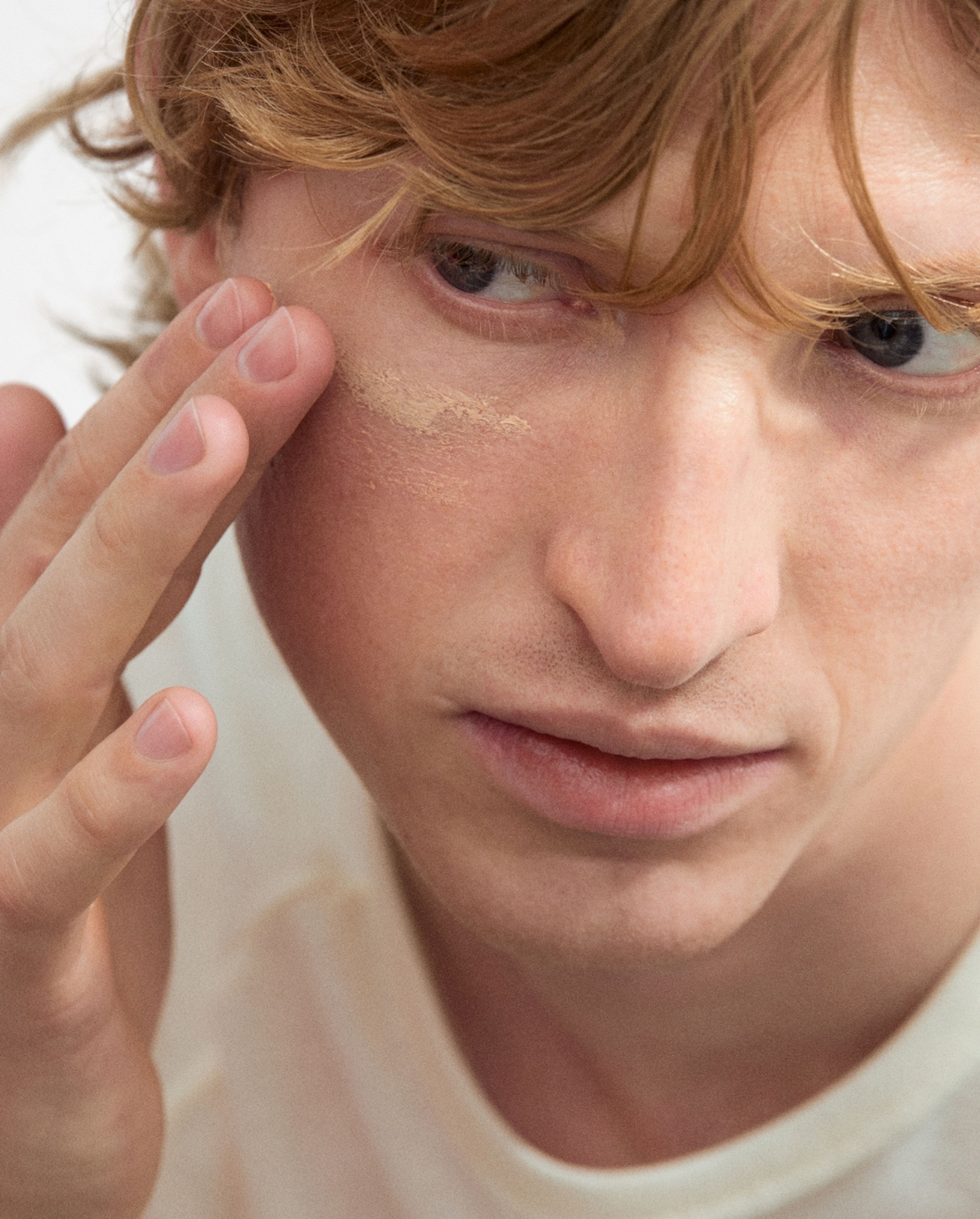 Man using face booster