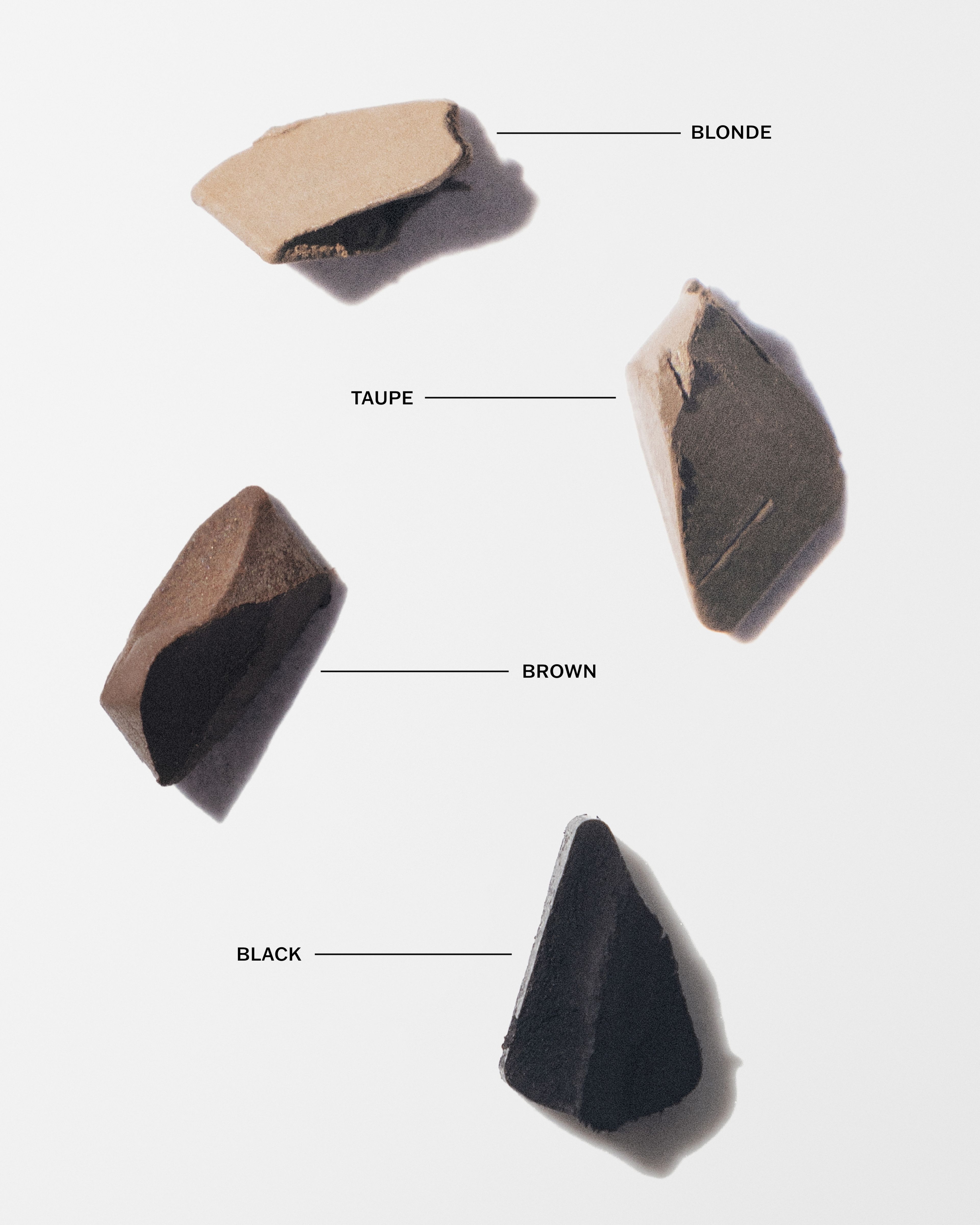 All shade swatches of the brow beard pen