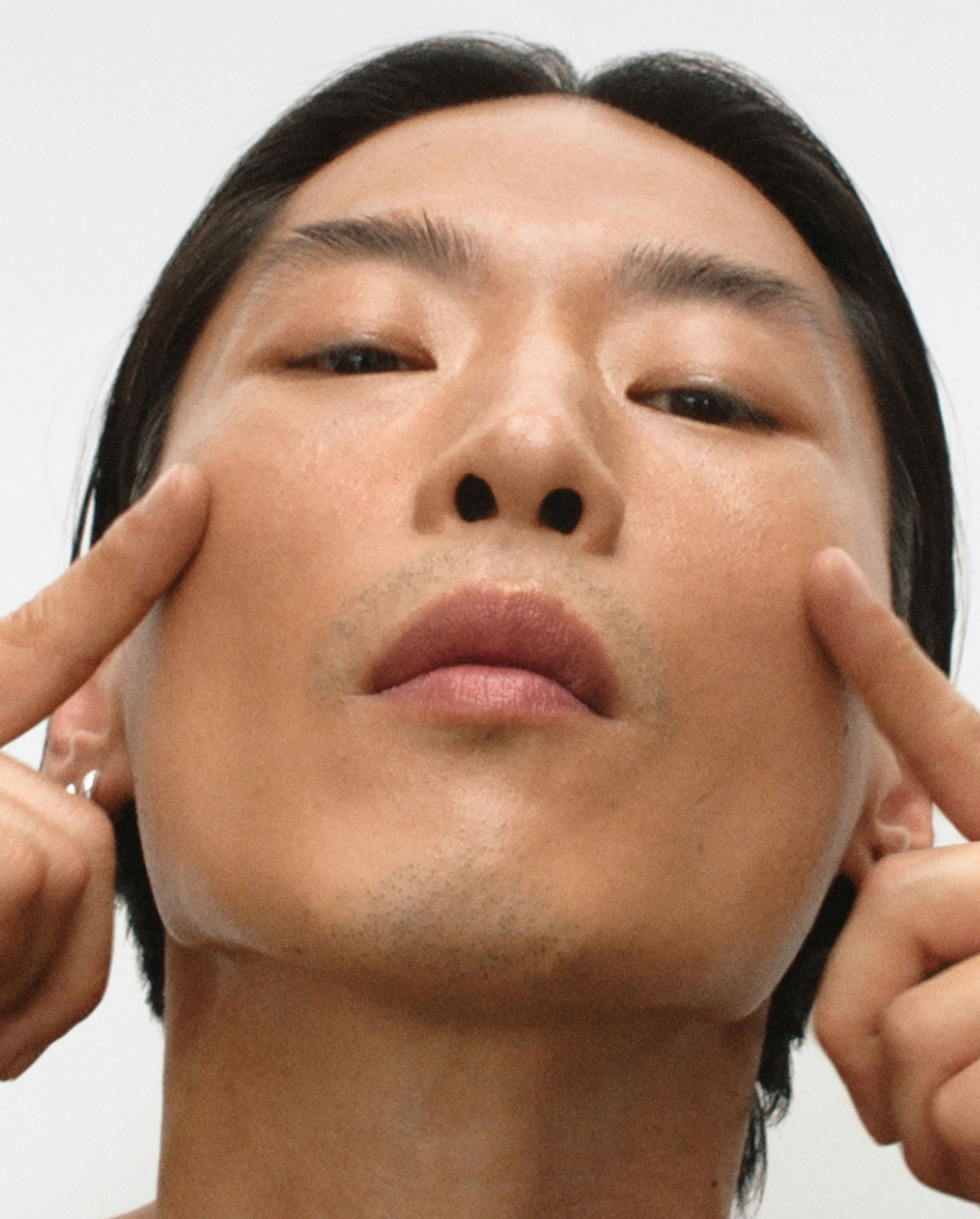 Man applying product