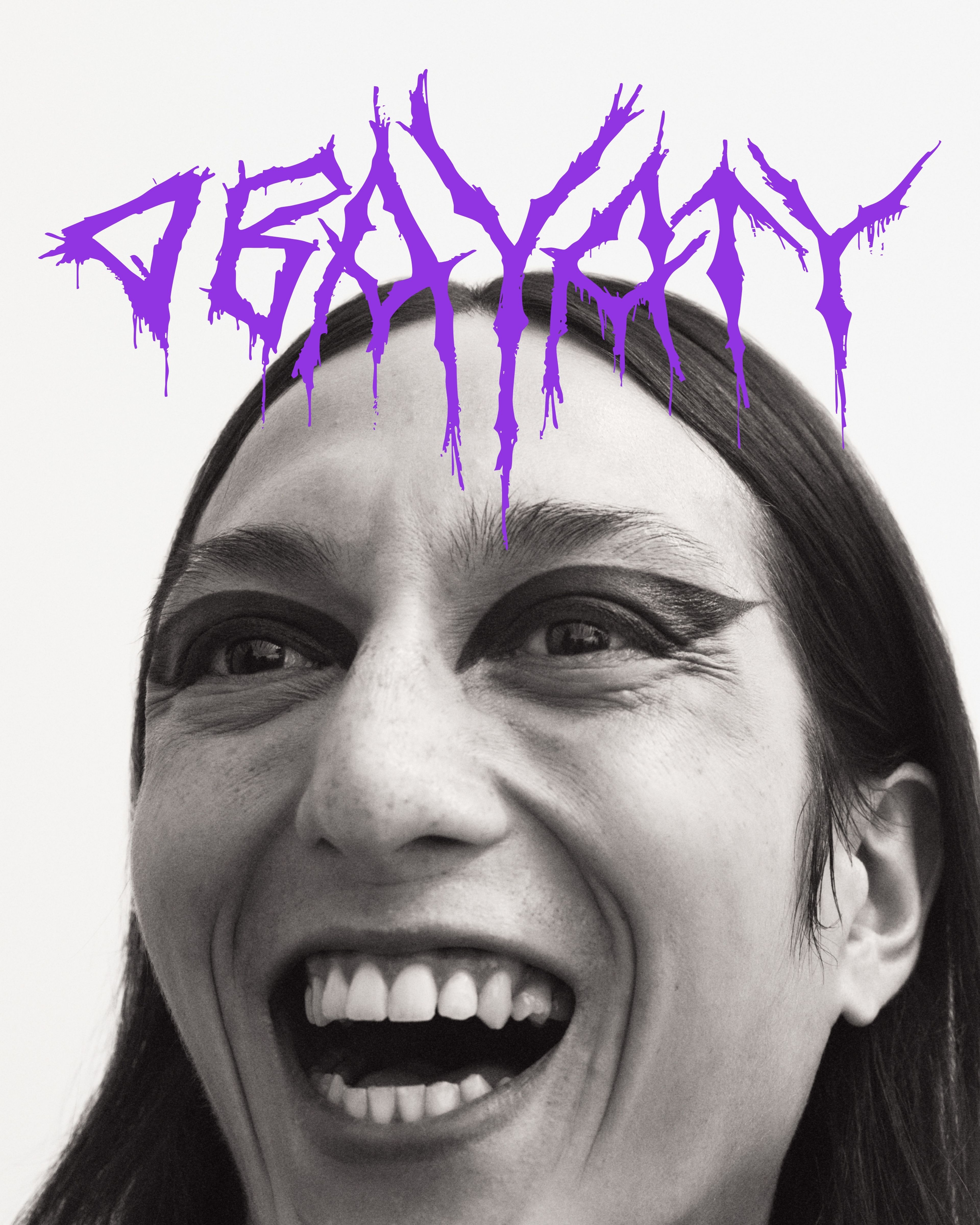 Man looking to the left with black Eye Een make up applied