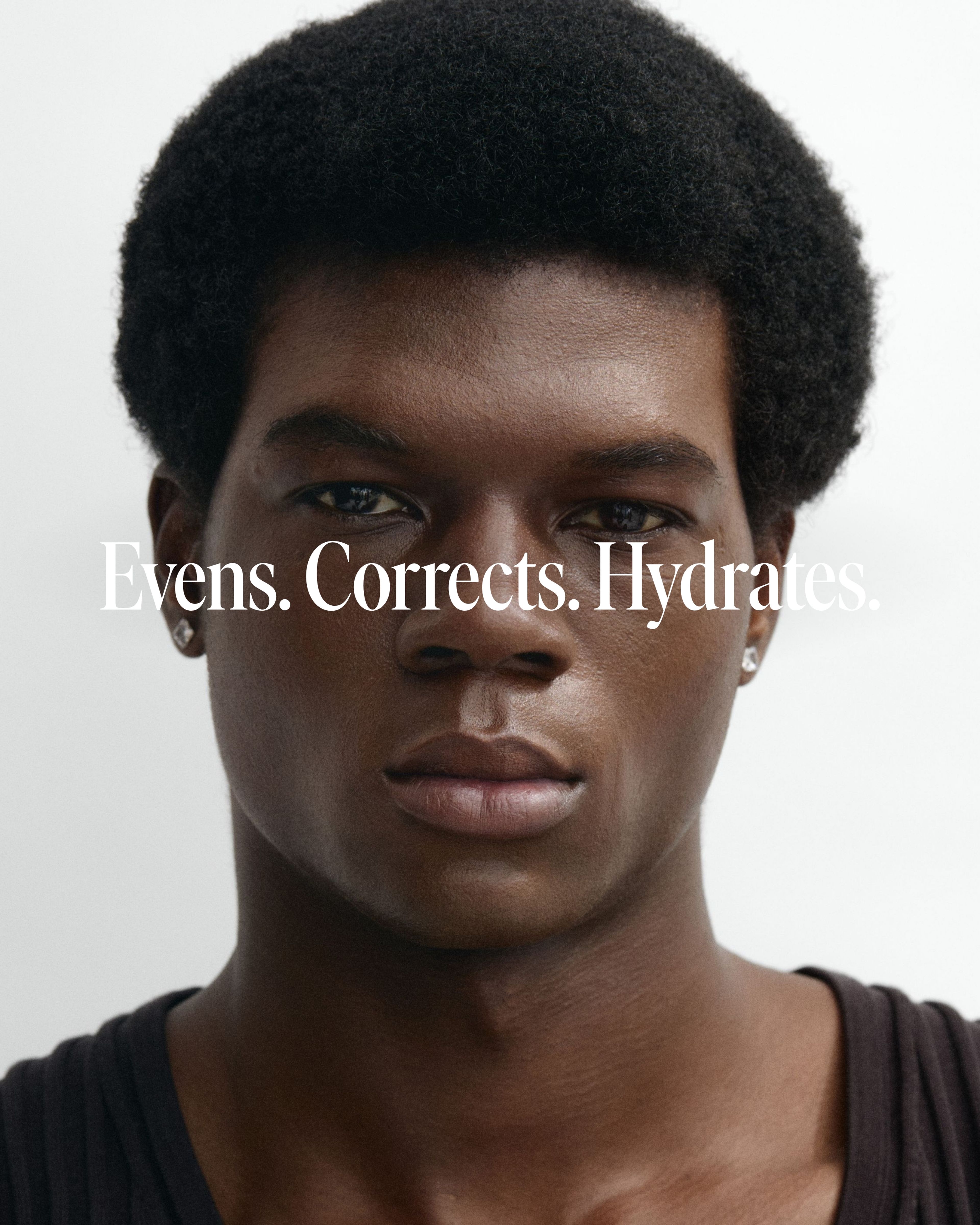 Man wearing tinted moisturizer