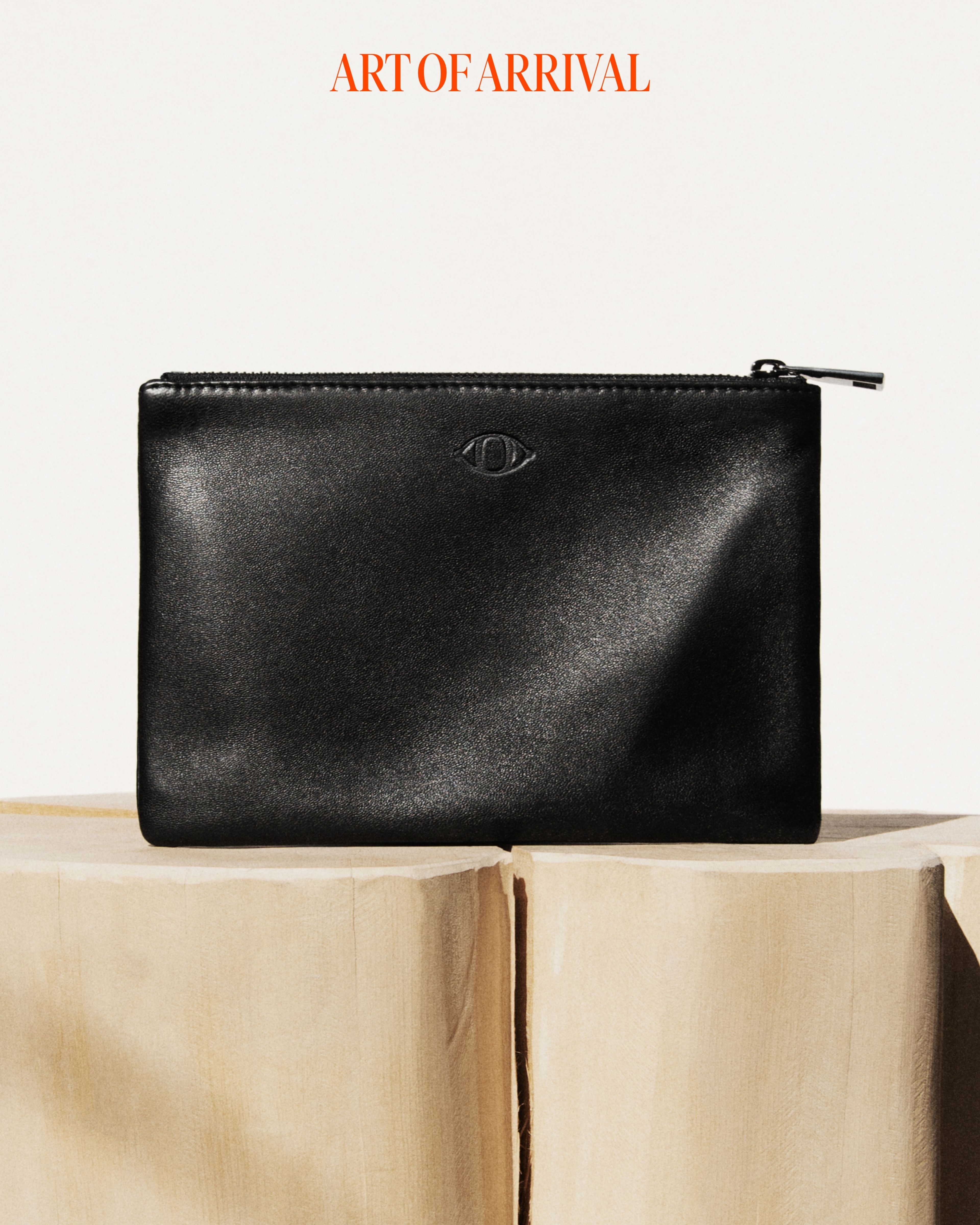 Image of black leather pouch