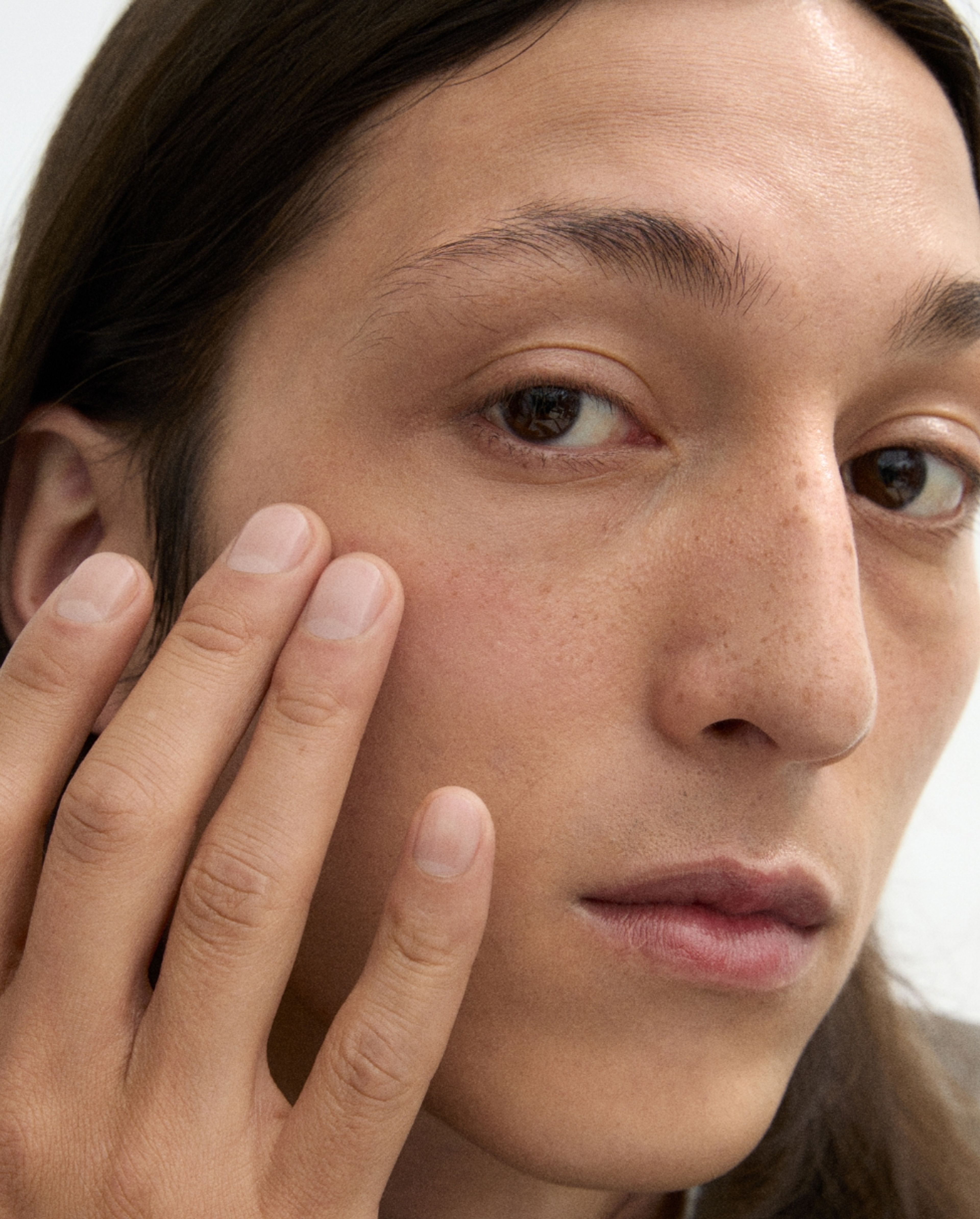 Man using face booster