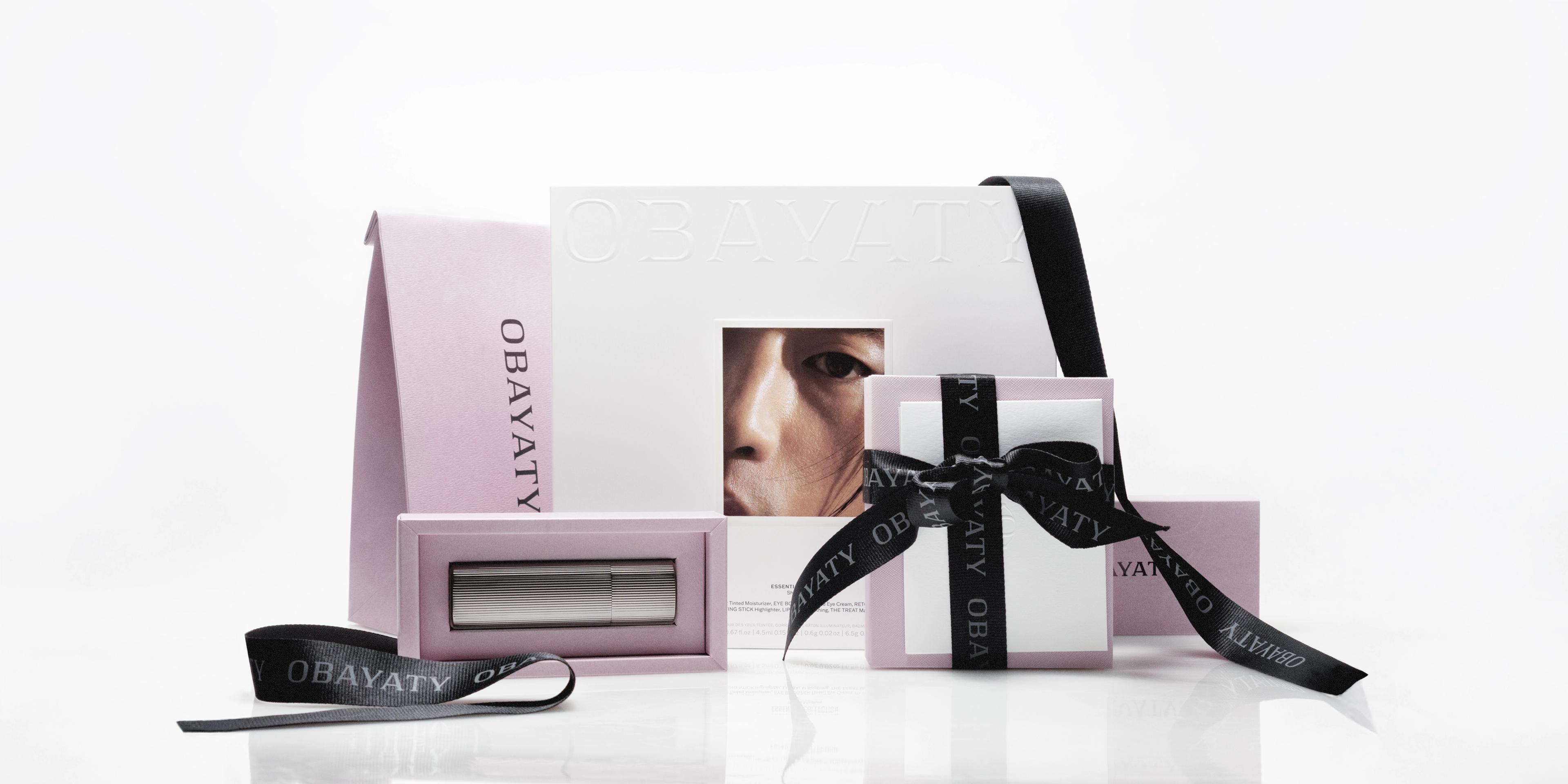 Selection of make up products wrapped as gifts