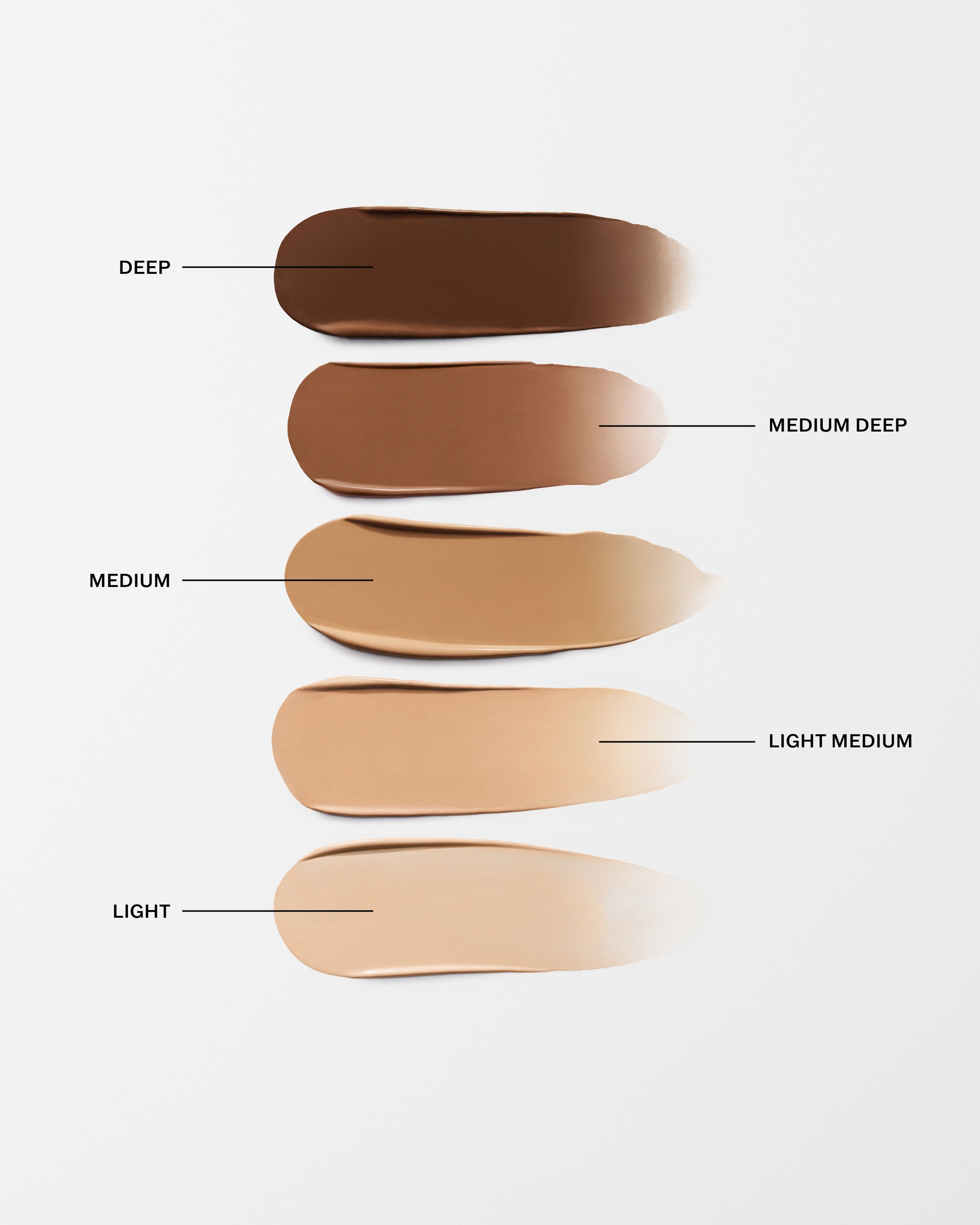 All shade swatches of the face booster
