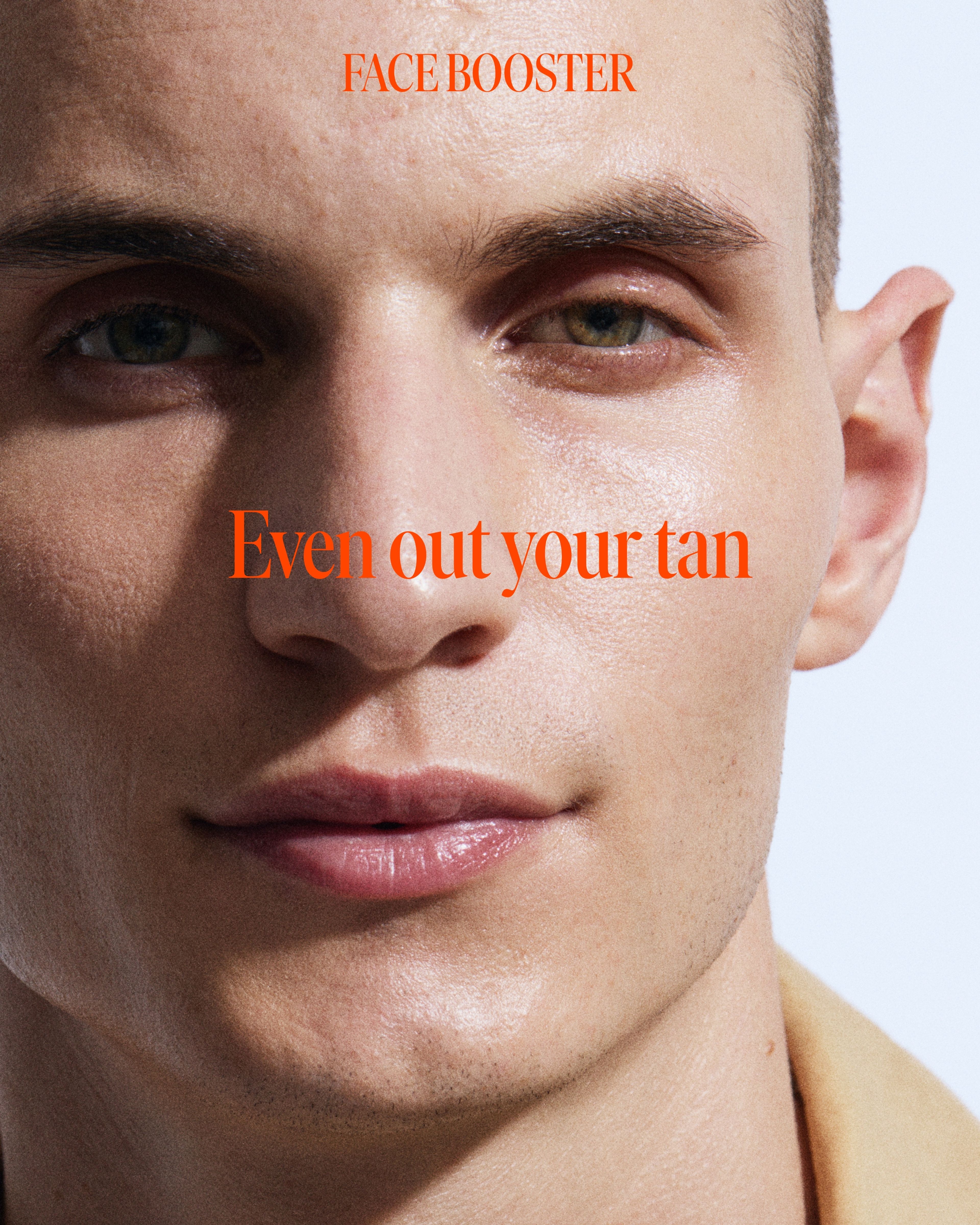 Man wearing tinted moisturizer